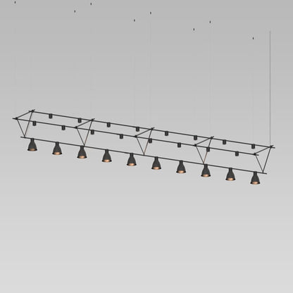 Sonneman Suspenders 8 Light 170" Wide LED Linear Chandelier
