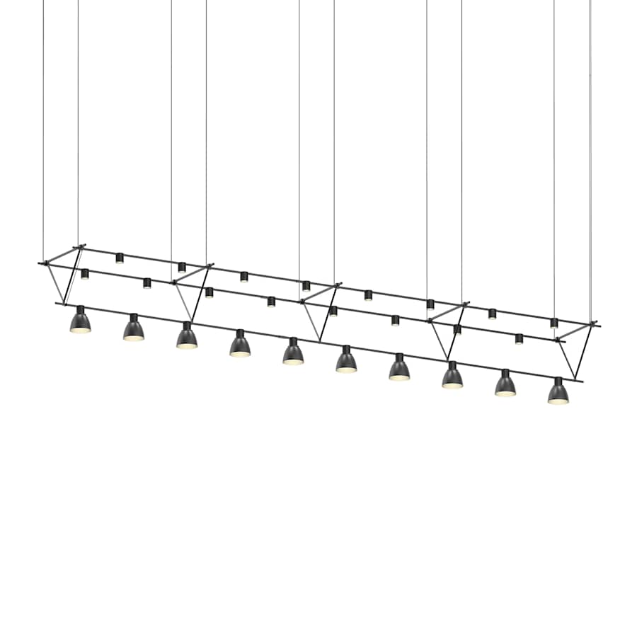 Sonneman Suspenders 10 Light 170" Wide LED Linear Chandelier