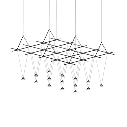 Sonneman Suspenders 15 Light 73" Wide LED Suspension Multi Light Pendant