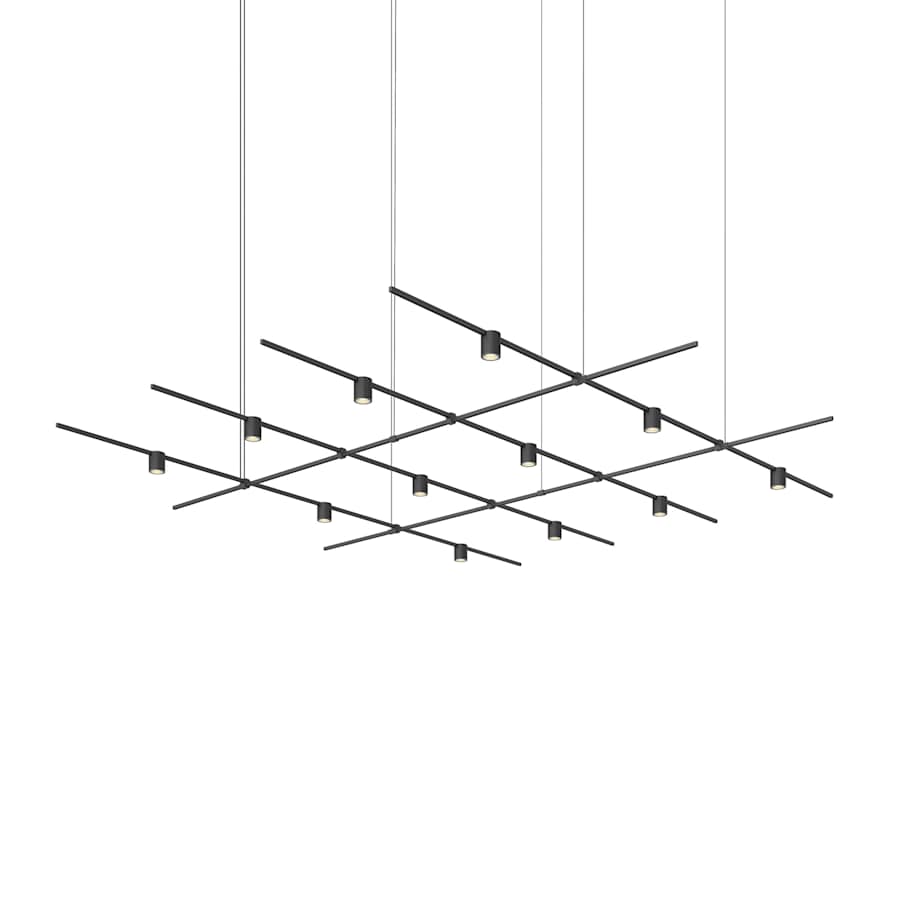 Sonneman Suspenders 12 Light 97" Wide LED Linear Chandelier