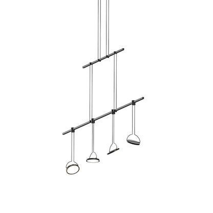Sonneman Suspenders 4 Light 37" Wide LED Linear Chandelier