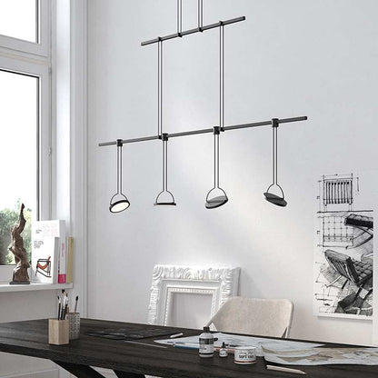 Sonneman Suspenders 4 Light 37" Wide LED Linear Chandelier