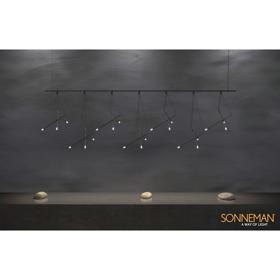 Sonneman Suspenders 21 Light 97" Wide LED Linear Chandelier