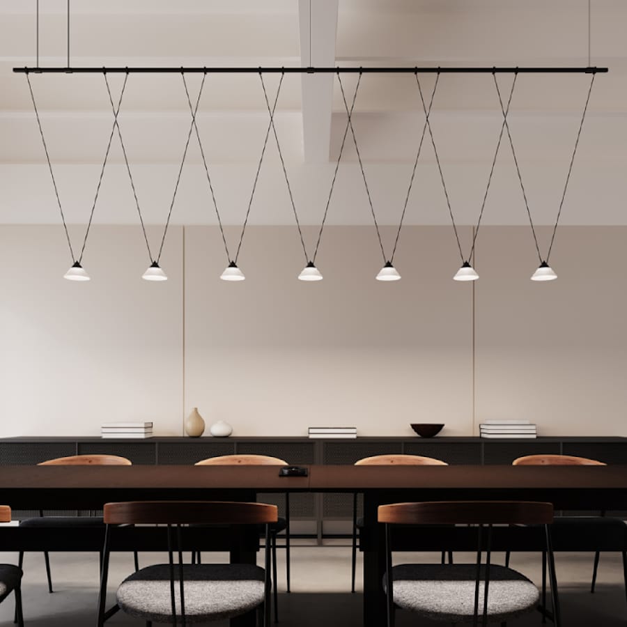 Sonneman Suspenders 7 Light 97" Wide LED Suspension Multi Light Pendant