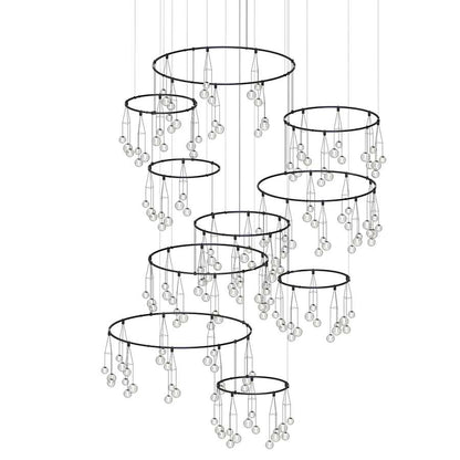 Sonneman Suspenders 177 Light 76" Wide LED Chandelier