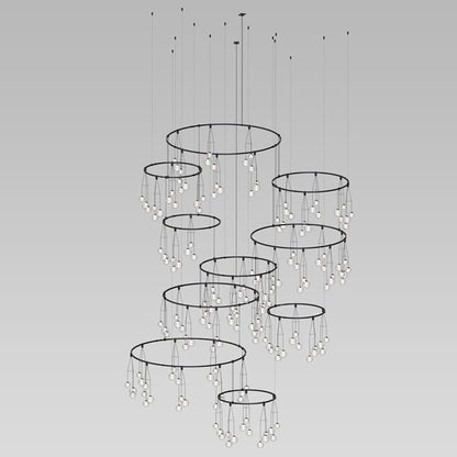 Sonneman Suspenders 177 Light 76" Wide LED Chandelier