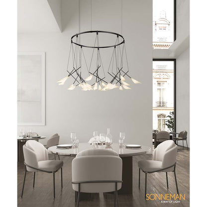 Sonneman Suspenders 24 Light 54" Wide LED Ring Chandelier