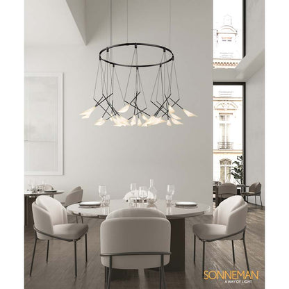Sonneman Suspenders 24 Light 54" Wide LED Ring Chandelier