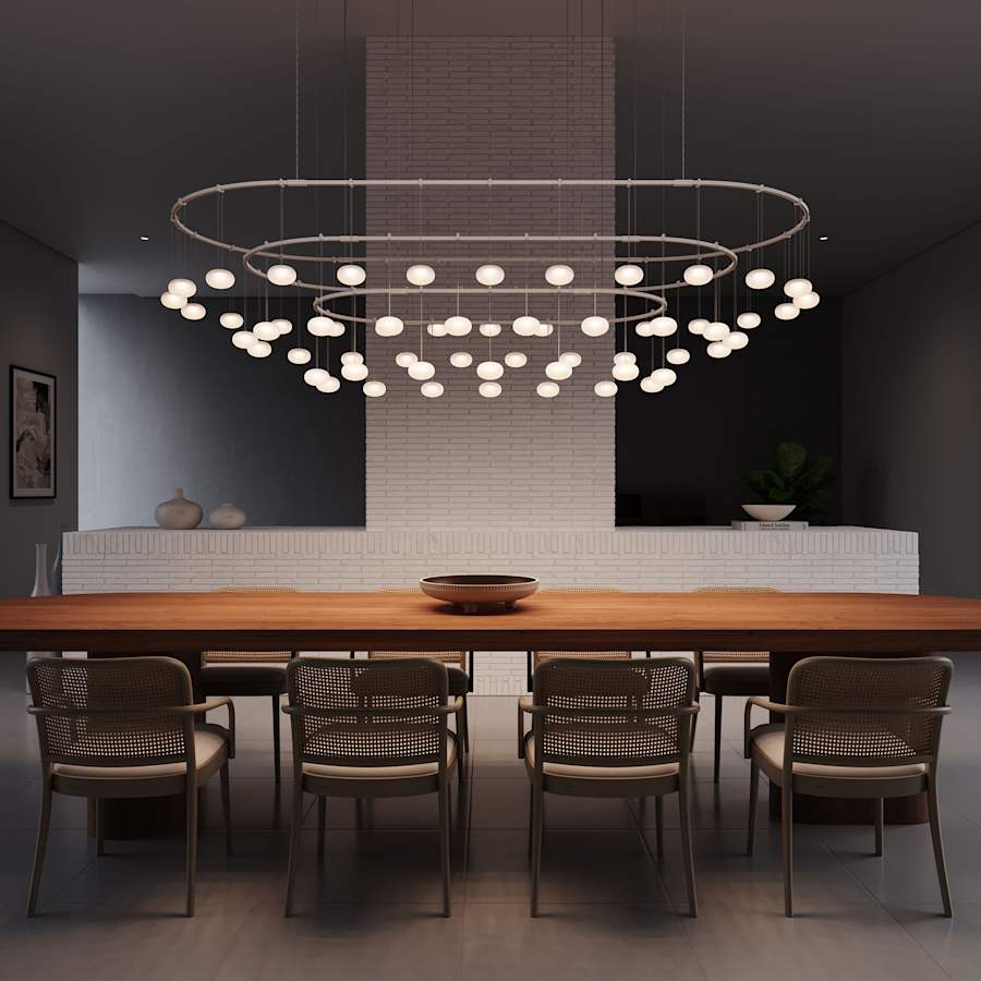Sonneman Suspenders 94" Wide LED Racetrack Chandelier