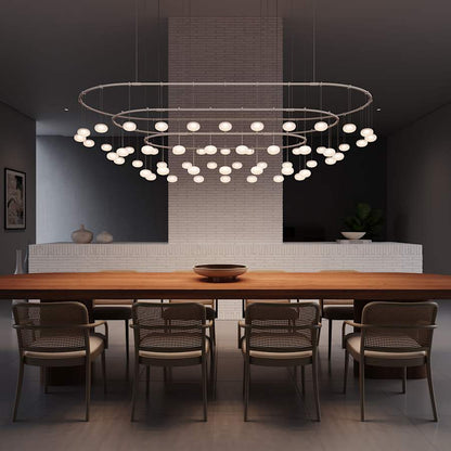 Sonneman Suspenders 94" Wide LED Racetrack Chandelier