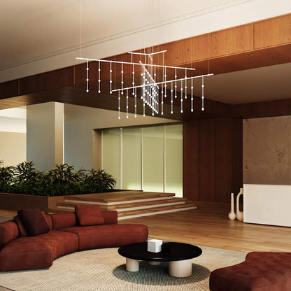 Sonneman Suspenders 83" Wide LED Abstract Chandelier