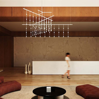 Sonneman Suspenders 83" Wide LED Abstract Chandelier