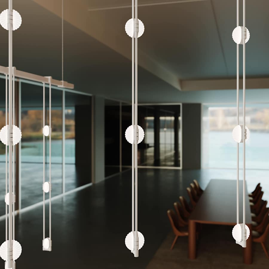 Sonneman Suspenders 83" Wide LED Abstract Chandelier