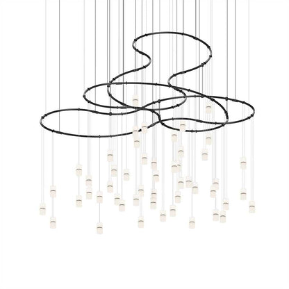 Sonneman Suspenders 82" Wide LED Matrix Chandelier