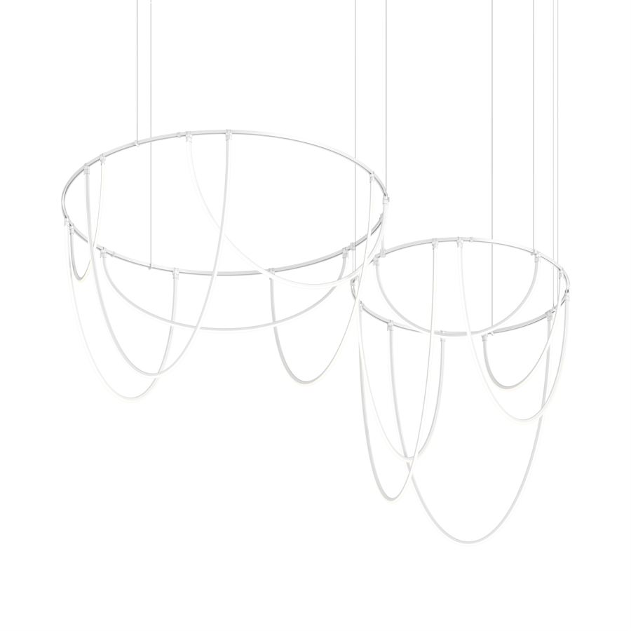 Sonneman Suspenders 82" Wide LED Offset Ring Chandelier