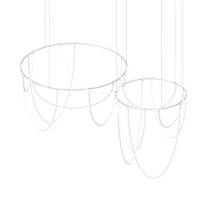 Sonneman Suspenders 82" Wide LED Offset Ring Chandelier