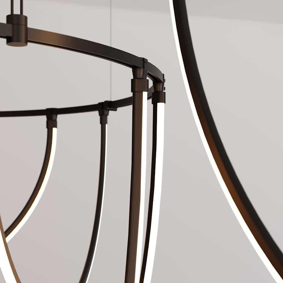 Sonneman Suspenders 82" Wide LED Offset Ring Chandelier