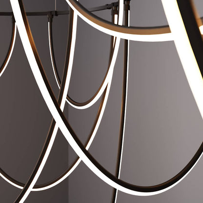 Sonneman Suspenders 82" Wide LED Offset Ring Chandelier