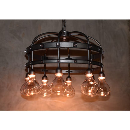 Studio M Napa 8 Light 38-1/4" Wide Integrated LED Multi Light Pendant with Glass Shades and Crystal Accents