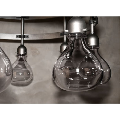 Studio M Napa 8 Light 38-1/4" Wide Integrated LED Multi Light Pendant with Glass Shades and Crystal Accents