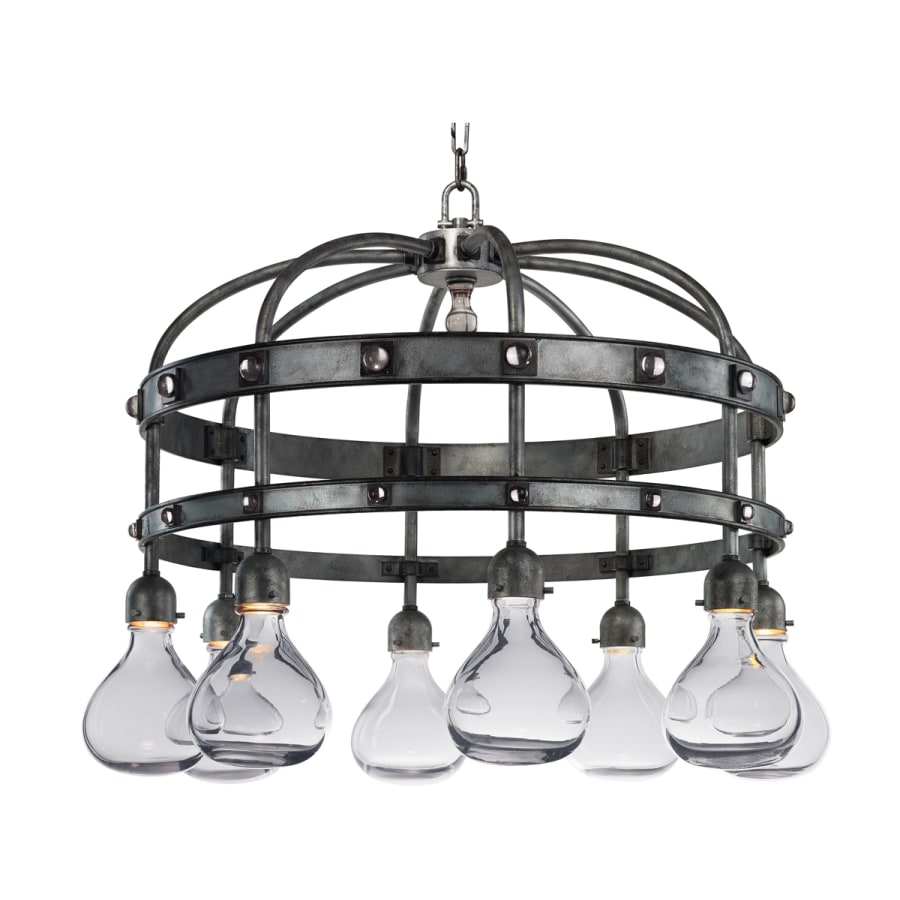 Studio M Napa 8 Light 38-1/4" Wide Integrated LED Multi Light Pendant with Glass Shades and Crystal Accents
