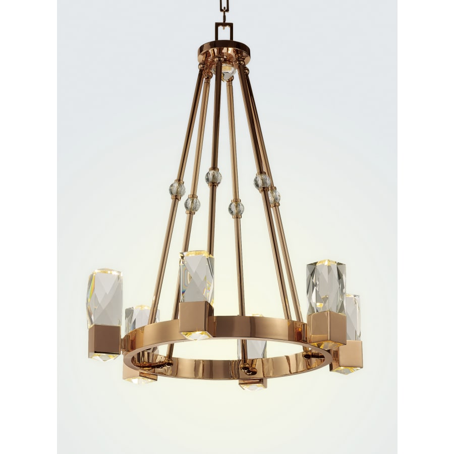 Studio M Empire 12 Light 26-1/2" Wide Integrated LED Chandelier with Faceted Crystal Shades