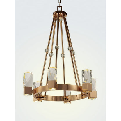 Studio M Empire 12 Light 26-1/2" Wide Integrated LED Chandelier with Faceted Crystal Shades
