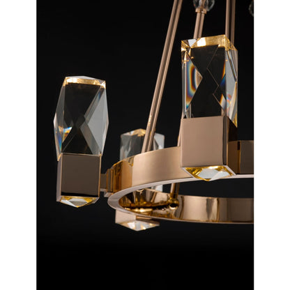 Studio M Empire 12 Light 26-1/2" Wide Integrated LED Chandelier with Faceted Crystal Shades