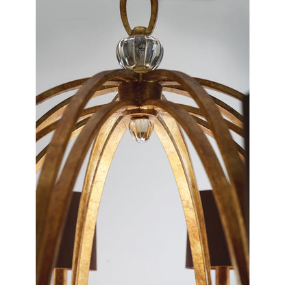 Studio M Triomphe 8 Light 38" Wide Chandelier with Silk Shades and Crystal Accents