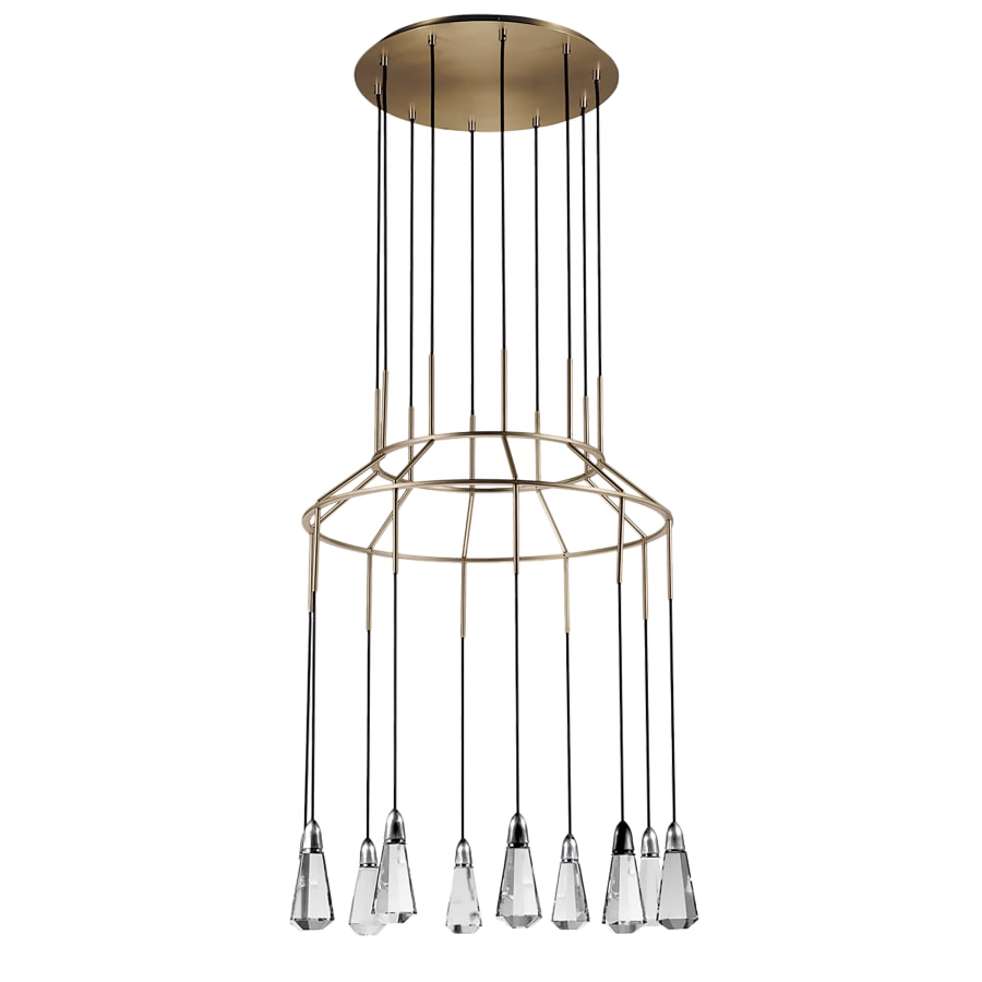 Studio M 10 Carat 10 Light 29-1/2" Wide Integrated LED Multi Light Pendant with Jewel Cut Crystals