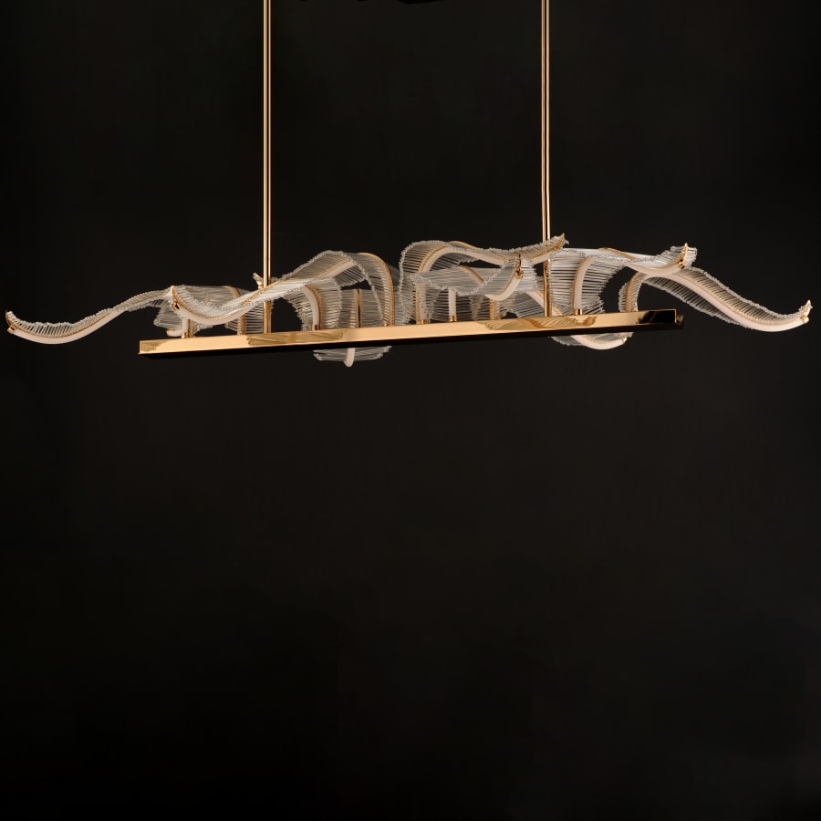 Studio M Lillet 61" Wide LED Crystal Abstract Chandelier with Beveled Crystal Shades