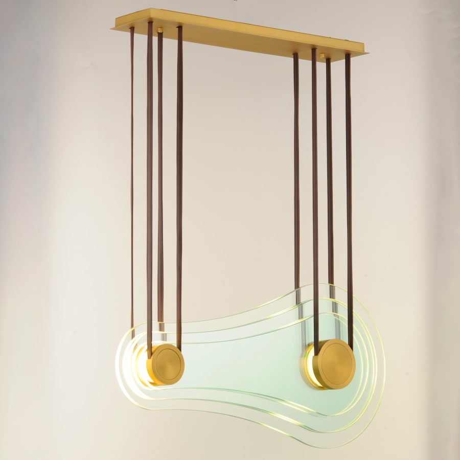 Studio M Stratum 32" Wide LED Abstract Linear Pendant by Nina Magon