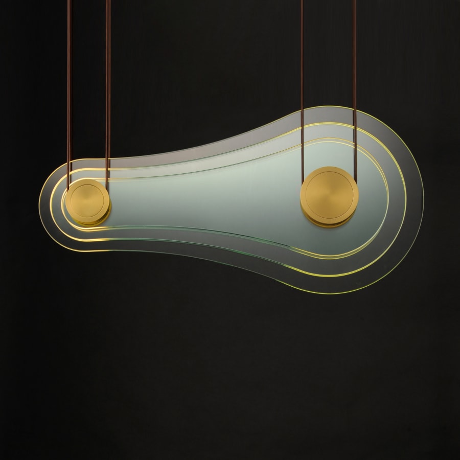 Studio M Stratum 32" Wide LED Abstract Linear Pendant by Nina Magon