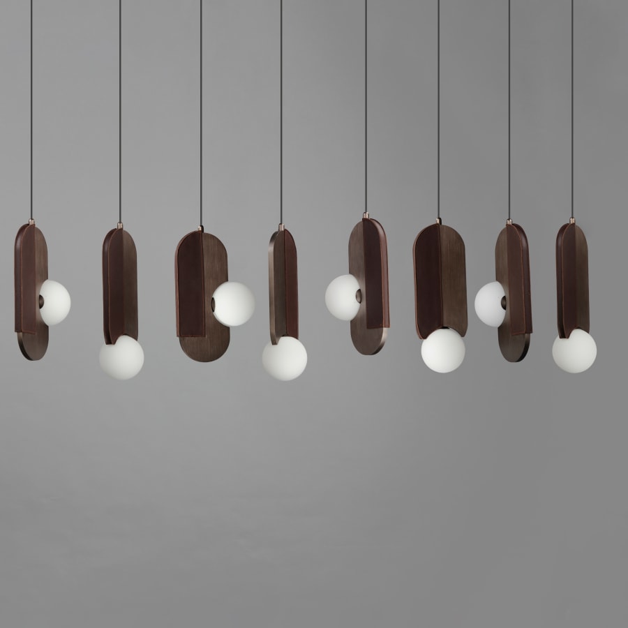 Studio M Stitched 8 Light 72" Wide LED Linear Chandelier by Mat Sanders