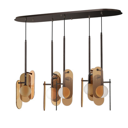 Studio M Megalith 5 Light 48" Wide LED Abstract Linear Pendant