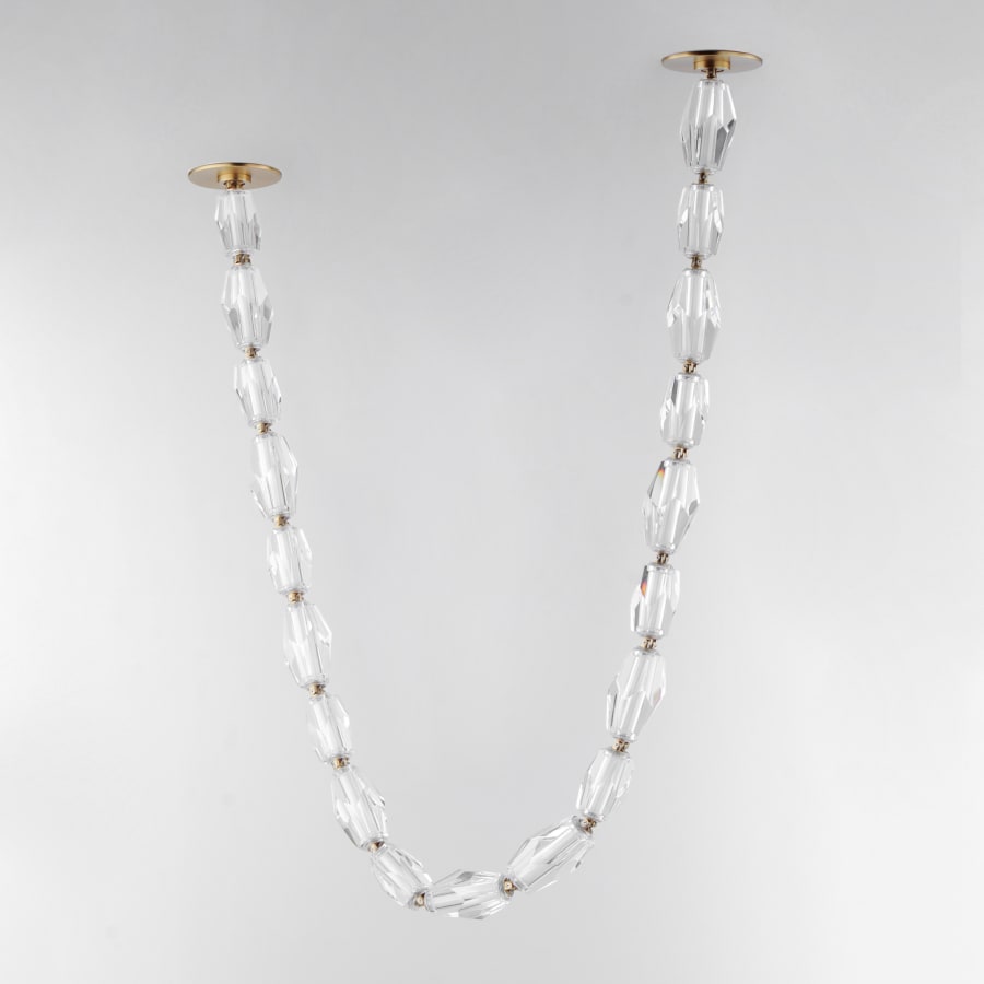 Studio M Dolce Vita 59" Wide LED Crystal Linear Pendant with Beveled Crystal Shades