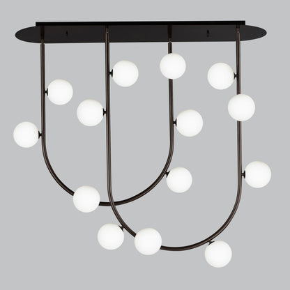 Studio M Contour 14 Light 43" Wide LED Semi-Flush Ceiling Fixture by Nina Magon