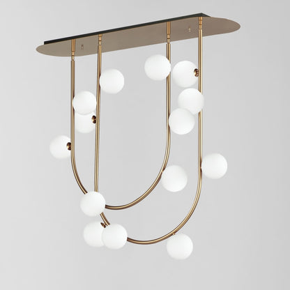 Studio M Contour 14 Light 43" Wide LED Semi-Flush Ceiling Fixture by Nina Magon