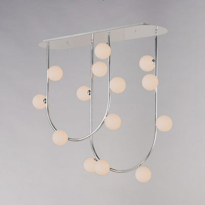 Studio M Contour 14 Light 43" Wide LED Semi-Flush Ceiling Fixture by Nina Magon