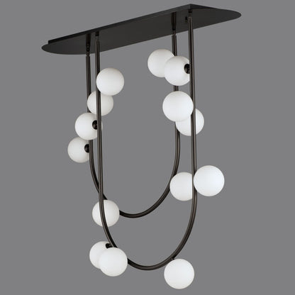 Studio M Contour 14 Light 43" Wide LED Semi-Flush Ceiling Fixture by Nina Magon