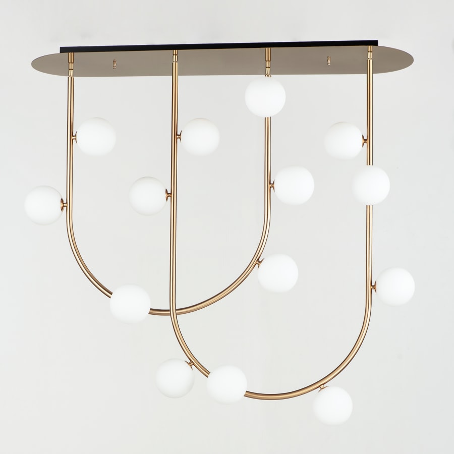 Studio M Contour 14 Light 43" Wide LED Semi-Flush Ceiling Fixture by Nina Magon