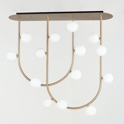 Studio M Contour 14 Light 43" Wide LED Semi-Flush Ceiling Fixture by Nina Magon