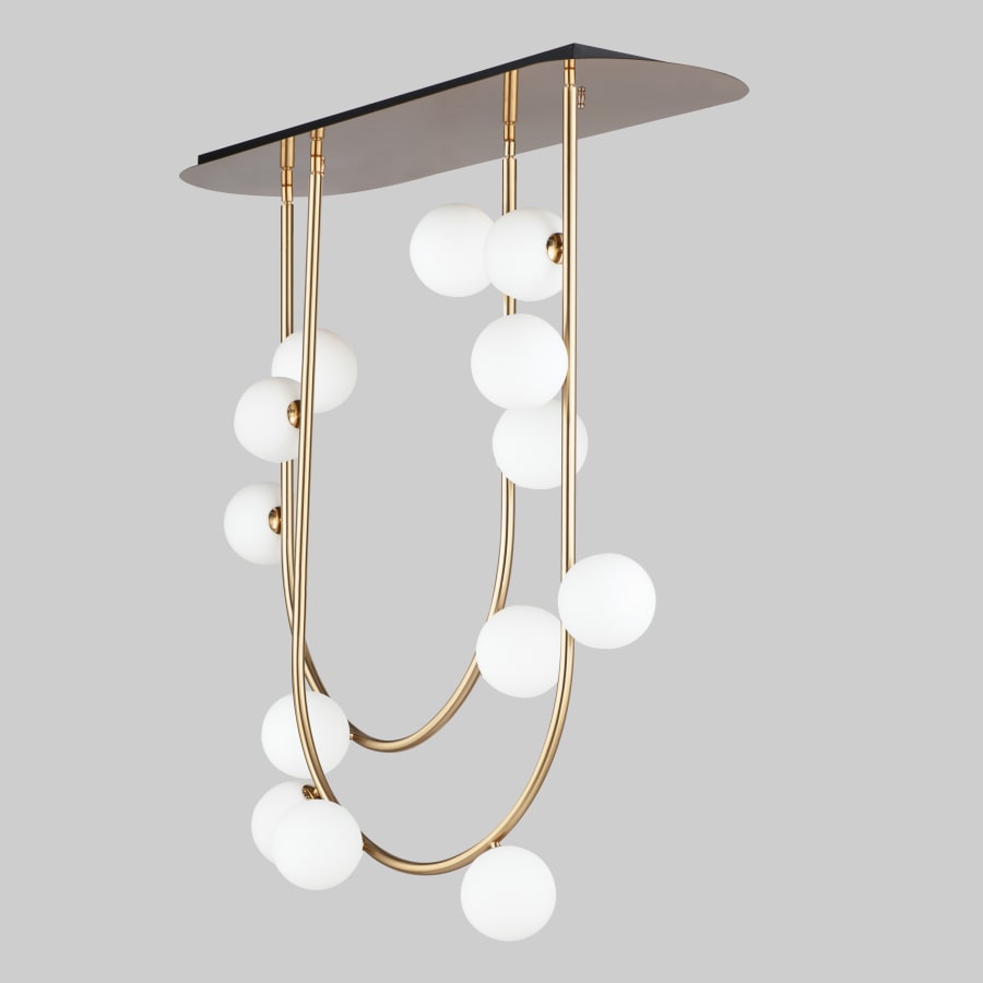 Studio M Contour 14 Light 43" Wide LED Semi-Flush Ceiling Fixture by Nina Magon