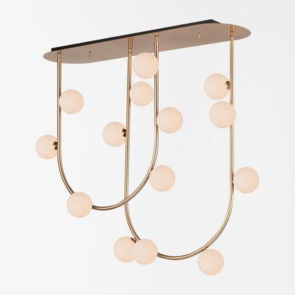 Studio M Contour 14 Light 43" Wide LED Semi-Flush Ceiling Fixture by Nina Magon