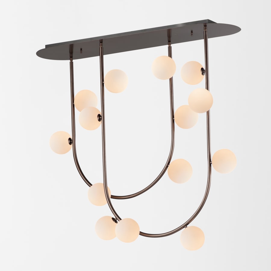 Studio M Contour 14 Light 43" Wide LED Semi-Flush Ceiling Fixture by Nina Magon