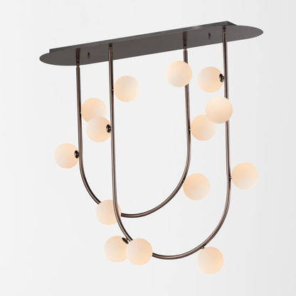 Studio M Contour 14 Light 43" Wide LED Semi-Flush Ceiling Fixture by Nina Magon