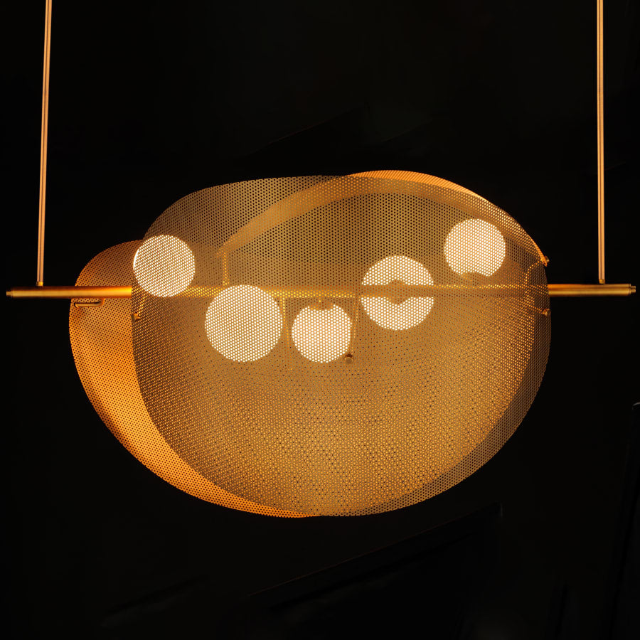 Studio M Chips 5 Light 49" Wide LED Linear Chandelier by Mat Sanders