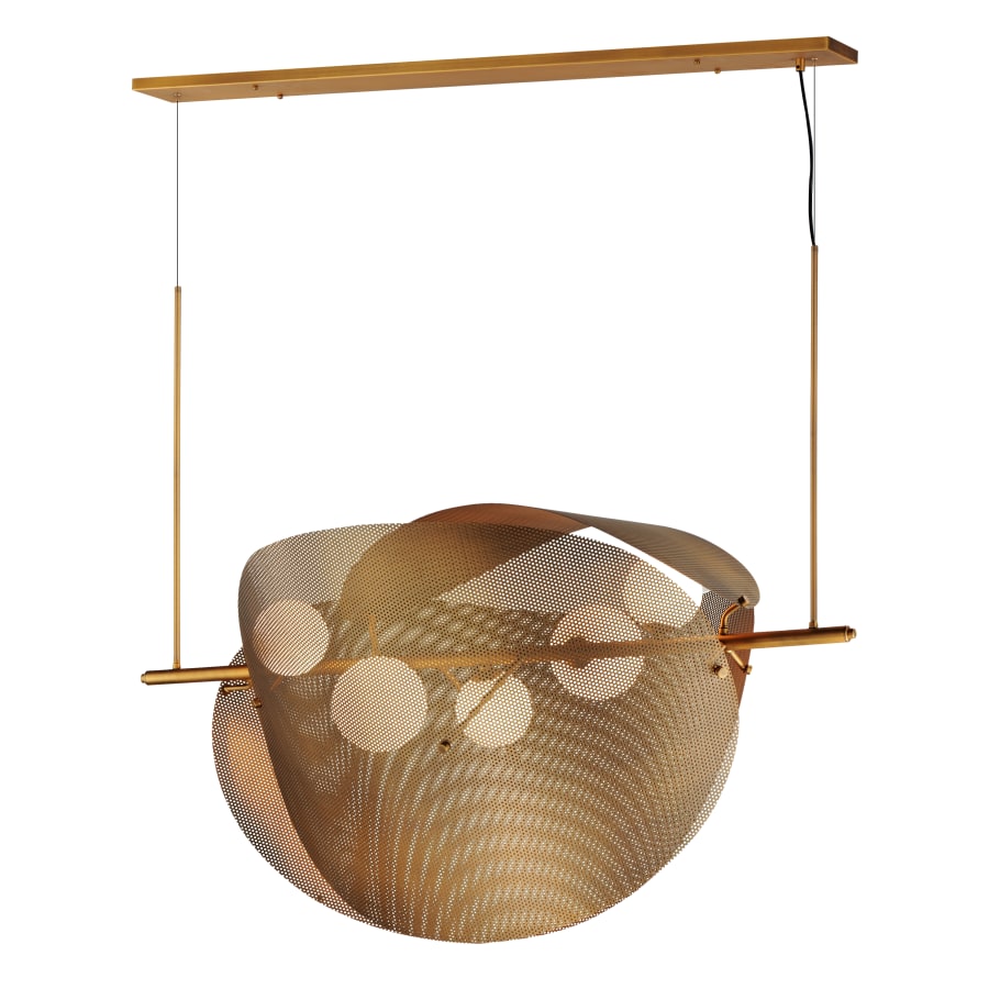 Studio M Chips 5 Light 49" Wide LED Linear Chandelier by Mat Sanders