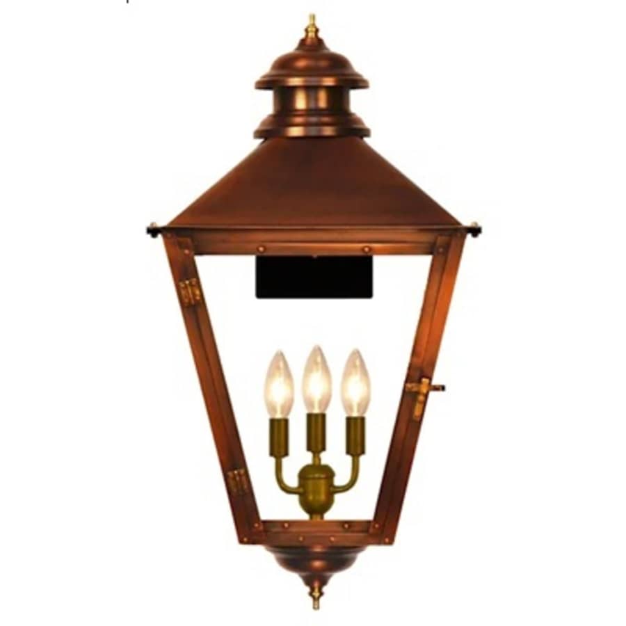 The CopperSmith Adam Street 3 Light 32" Tall Copper Electric Outdoor Wall Sconce