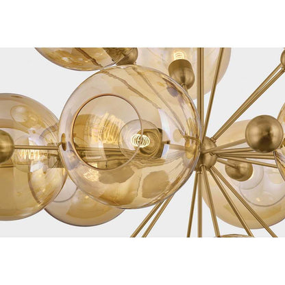 Troy Lighting Ellory 13 Light 46" Wide Sputnik Chandelier with Bronze, Clear Glass Shades